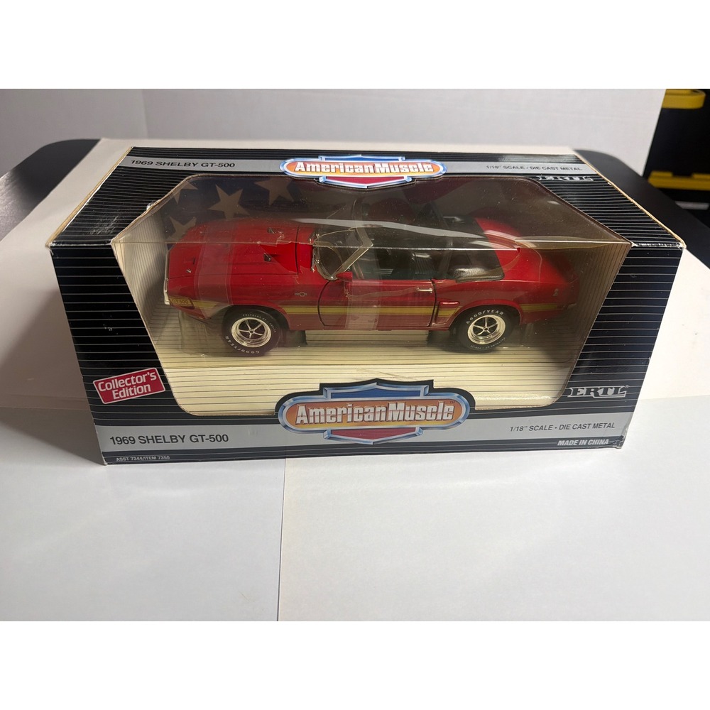 Ertl American Muscle 1969 Shelby GT-500 Red 1/18 Diecast Car 7344/7350